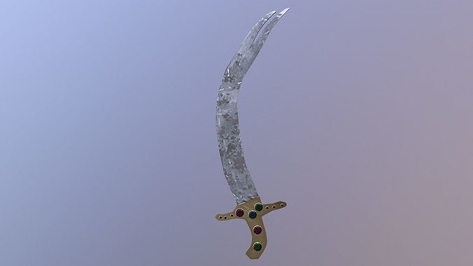  Low Poly Zulfiqar Sword Free low-poly 3D model