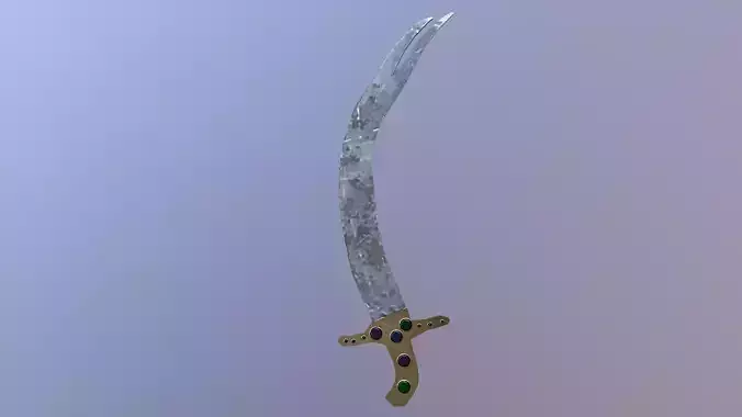  Low Poly Zulfiqar Sword Free low-poly 3D model