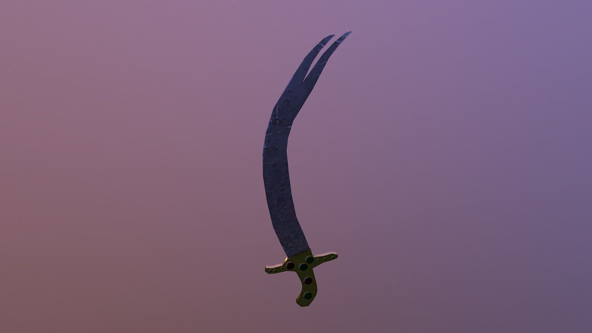  Low Poly Zulfiqar Sword Free low-poly 3D model_13
