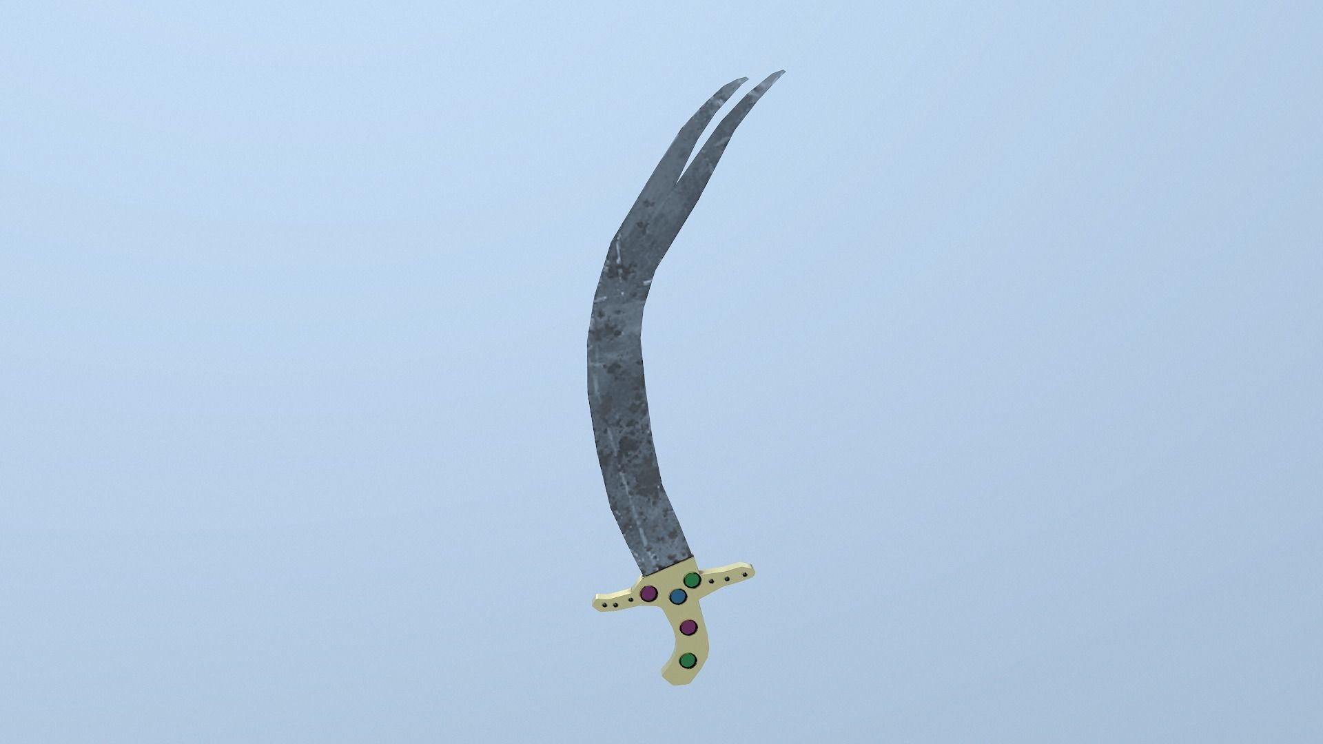  Low Poly Zulfiqar Sword Free low-poly 3D model_7