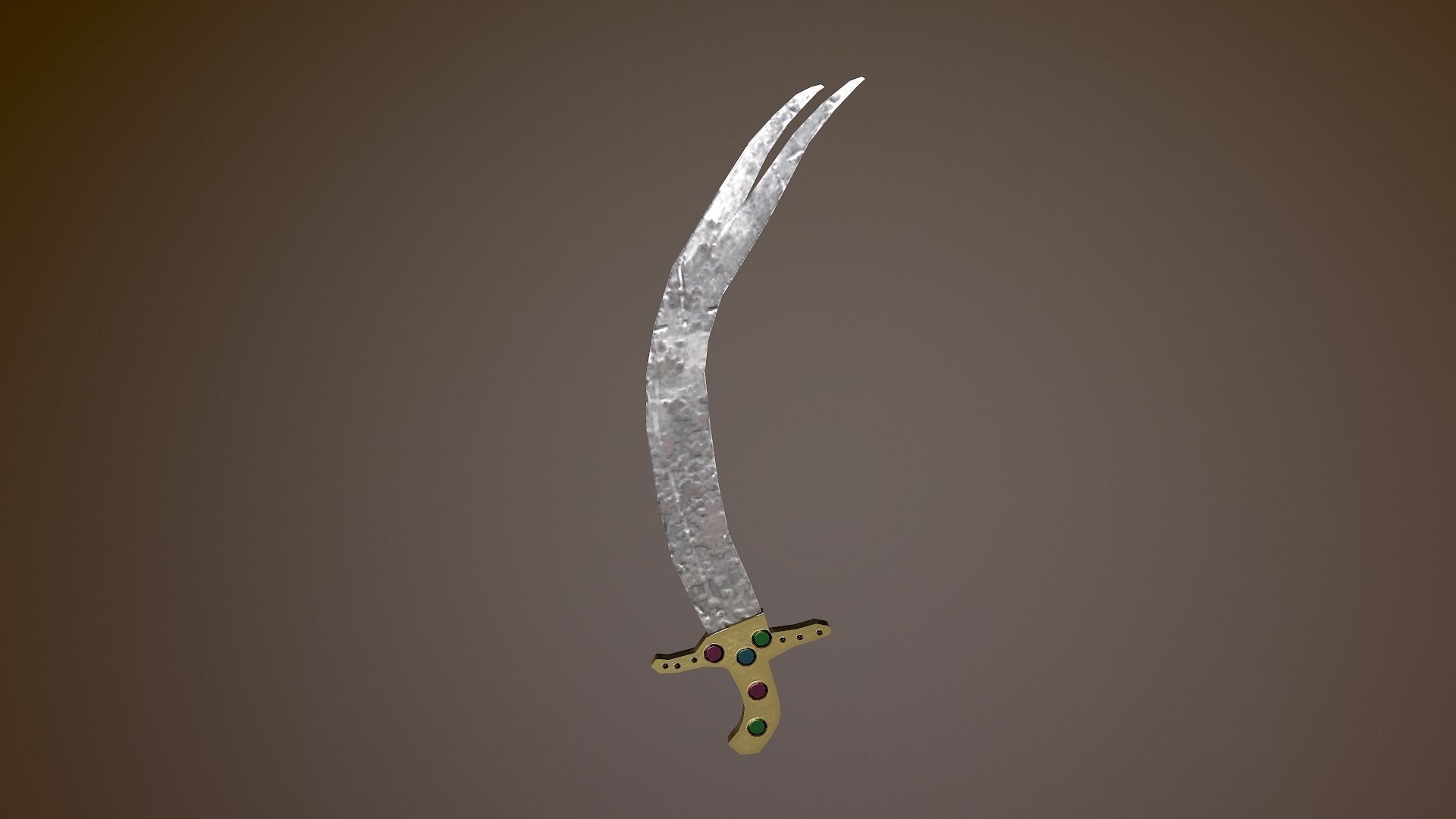  Low Poly Zulfiqar Sword Free low-poly 3D model_9