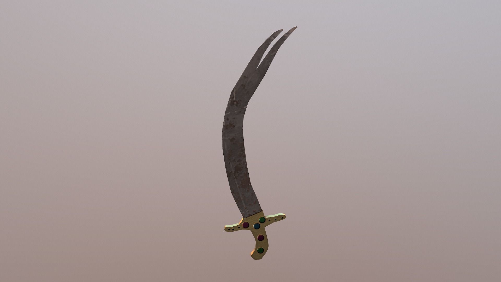  Low Poly Zulfiqar Sword Free low-poly 3D model_8