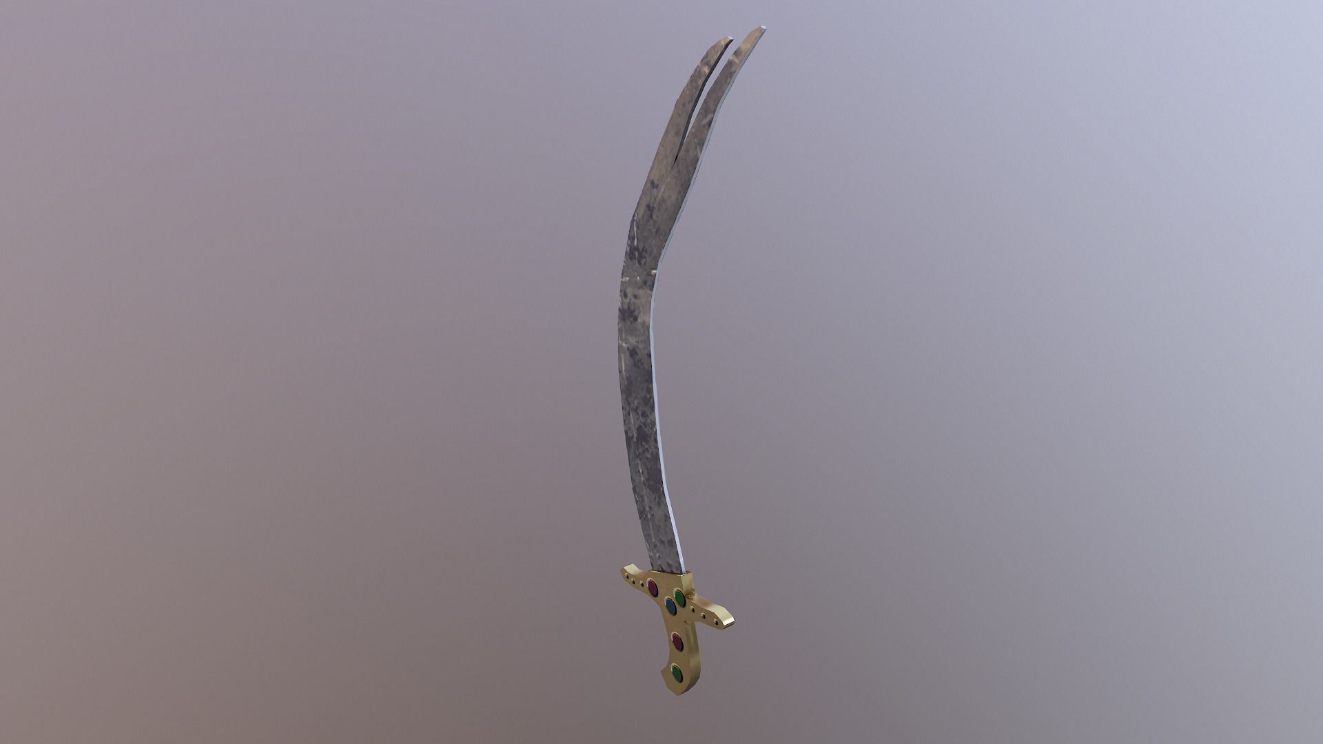  Low Poly Zulfiqar Sword Free low-poly 3D model_4