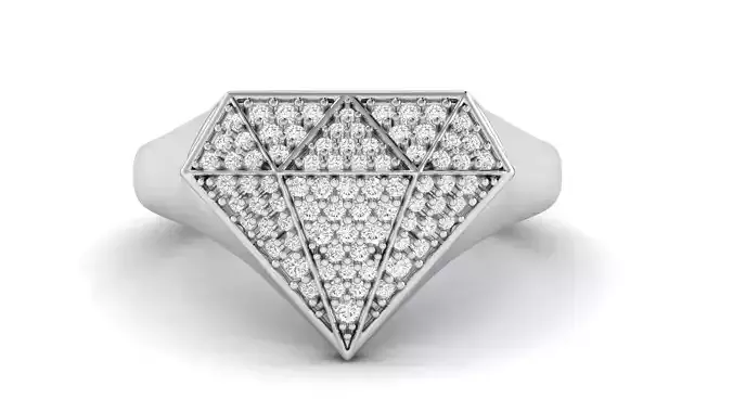 Diamond Shaped Engagement Ring in 7 Size