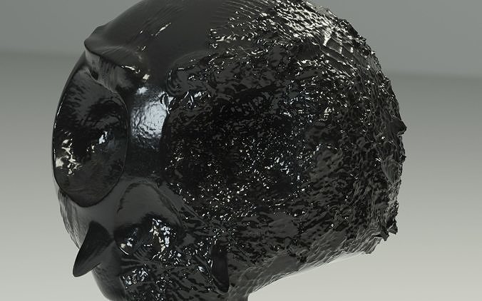 Fictional burnt monster skull with scar on the eye 3D model
