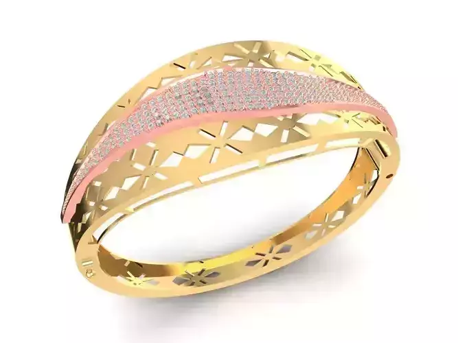 Elegant Openwork Two-Tone Women Ring 1637 3D print model