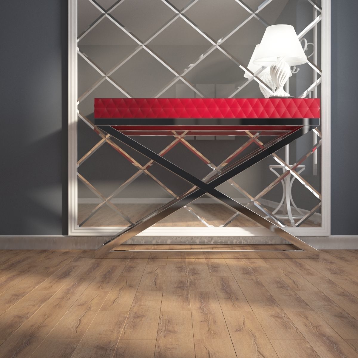 Dresuar and wall Mirror  3D model_1