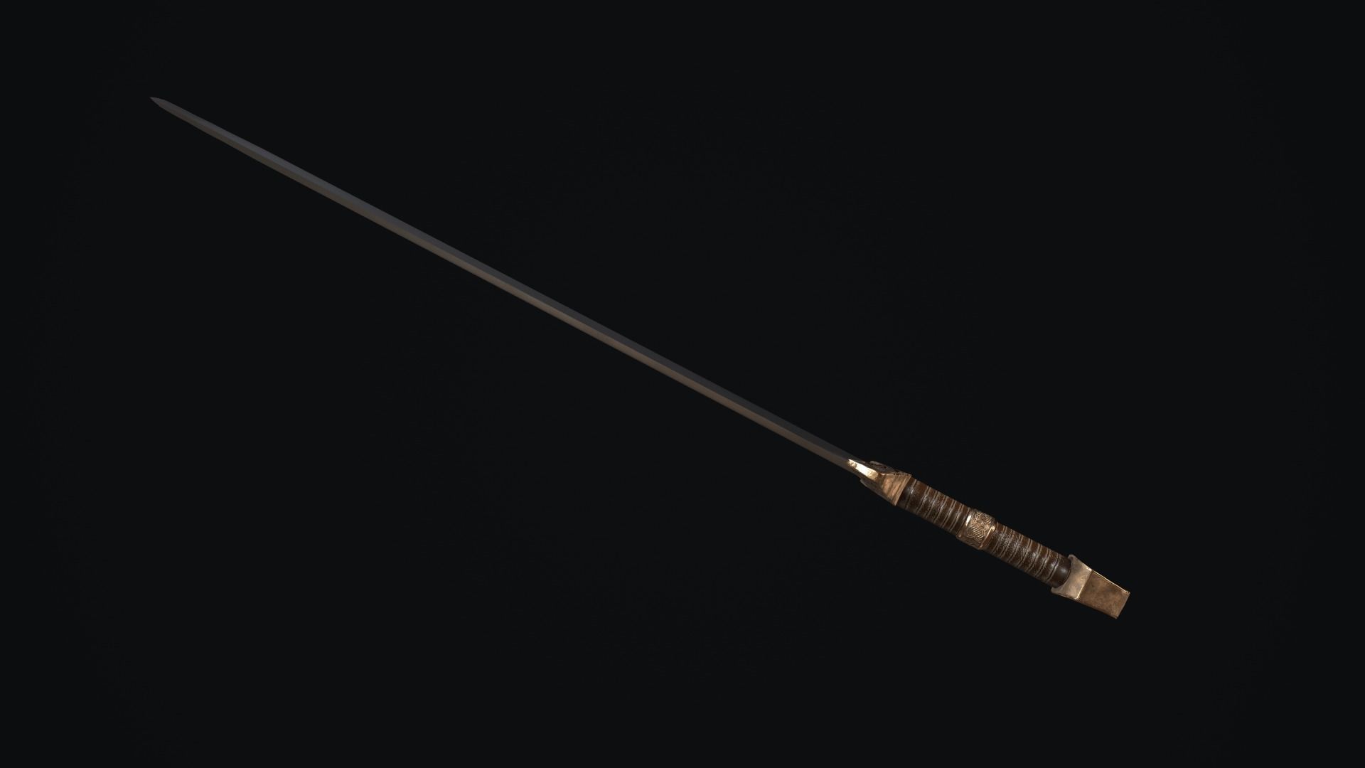 Sword medieval Low-poly 3D model_19