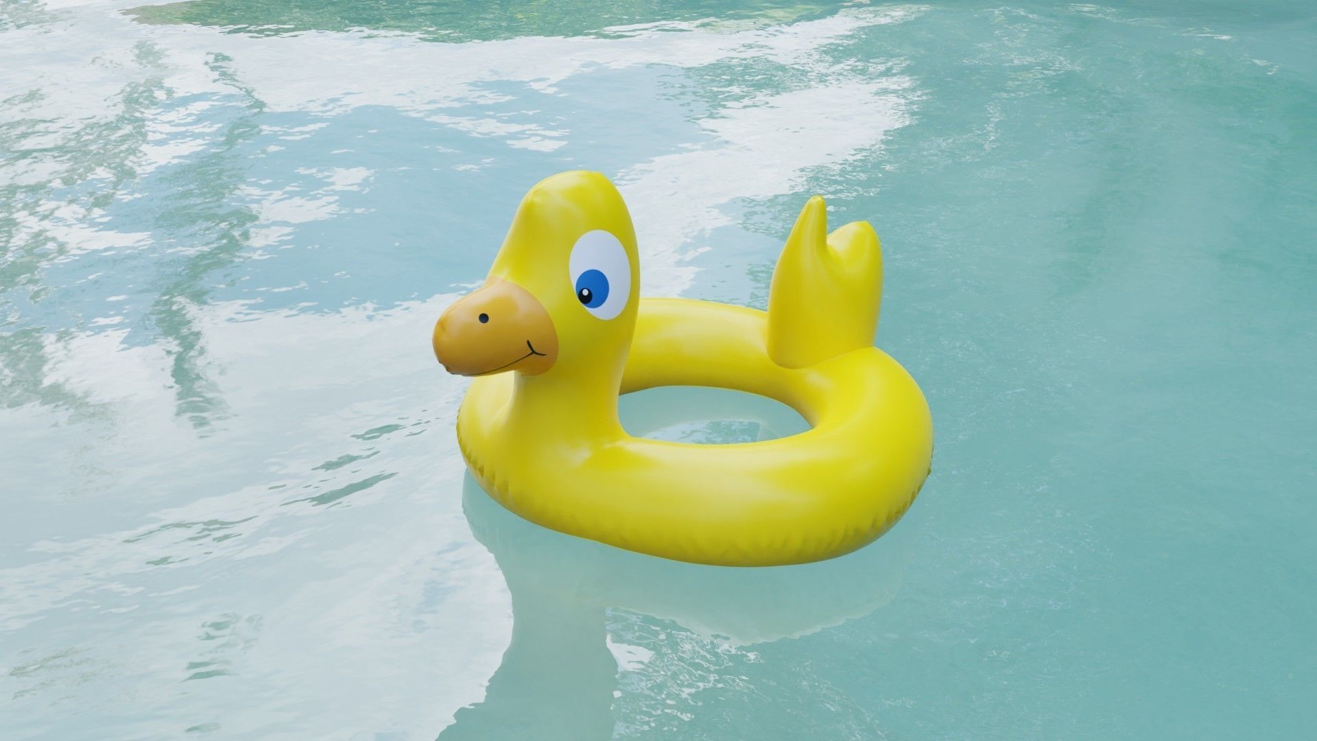 Duck Float Ring - Inflatable  3D model_5