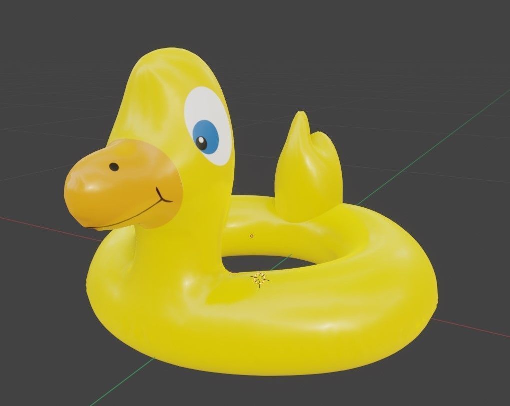 Duck Float Ring - Inflatable  3D model_6
