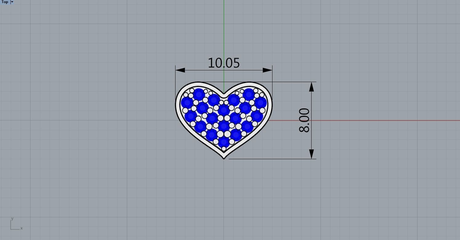  pendant heart 3D print model_3