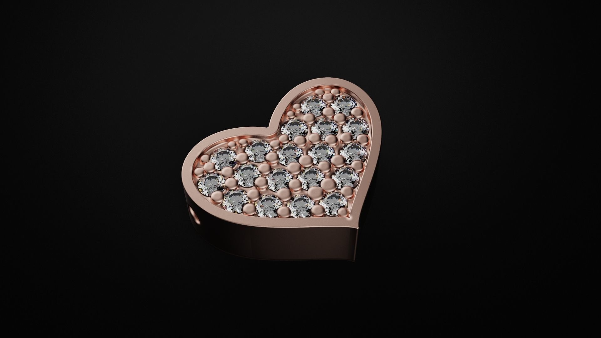 pendant heart 3D print model_2