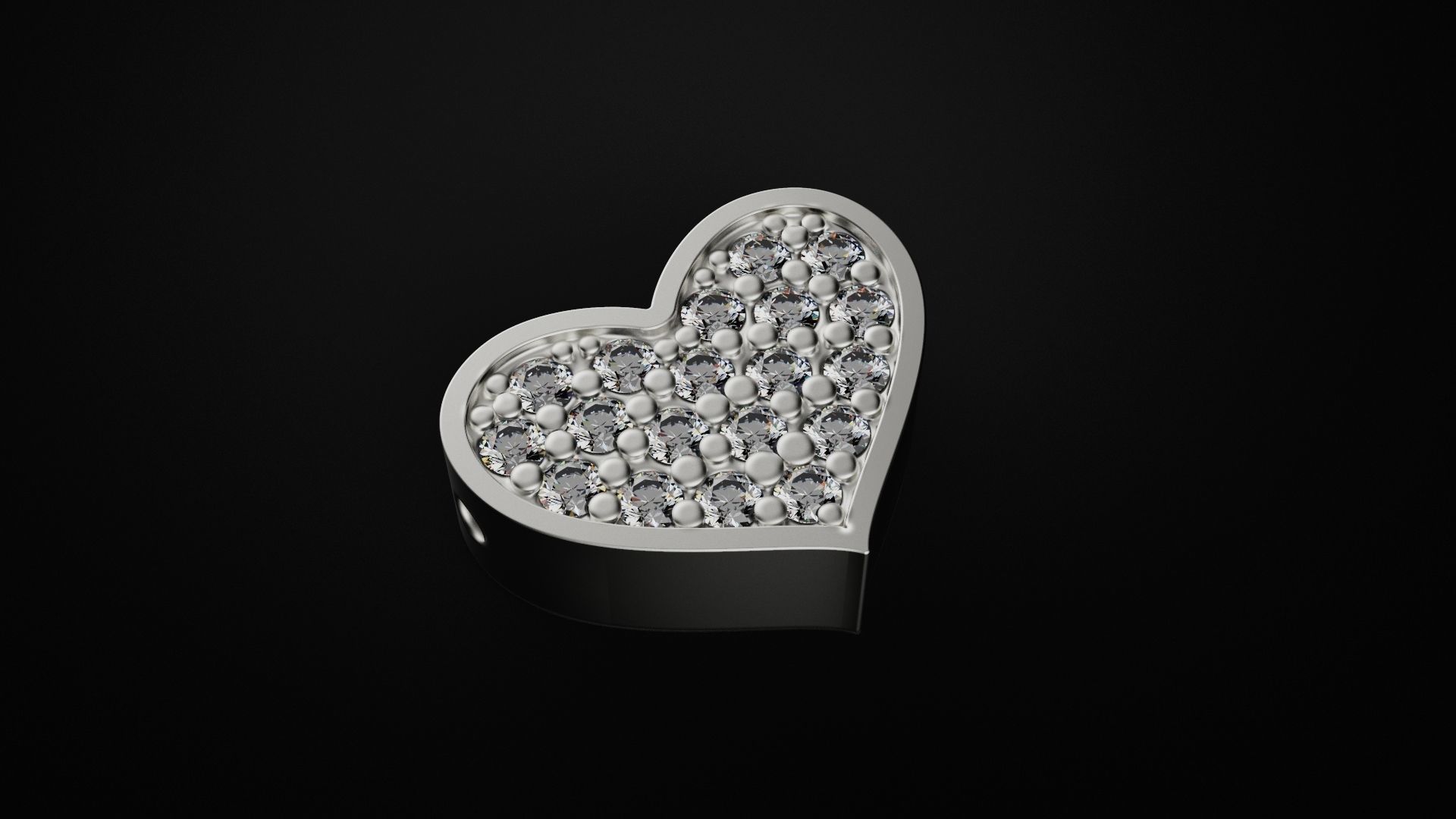  pendant heart 3D print model_1
