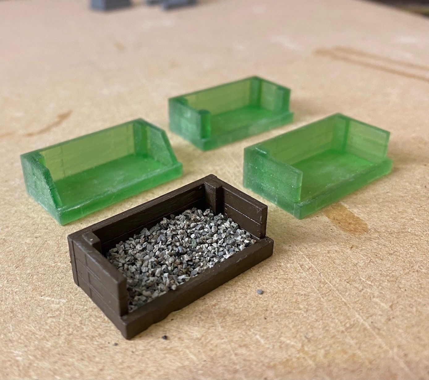 Model Railway Lineside Sleeper Ballast Bins 3D print model_3