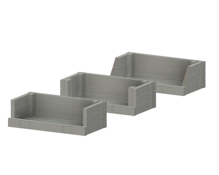 Model Railway Lineside Sleeper Ballast Bins 3D print model_5