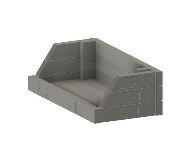 Model Railway Lineside Sleeper Ballast Bins 3D print model_7