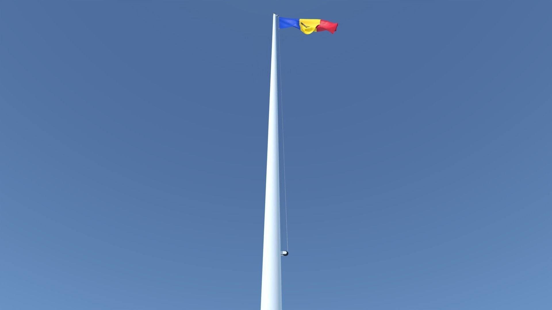 Animated Flag of Moldova Low-poly 3D model_4