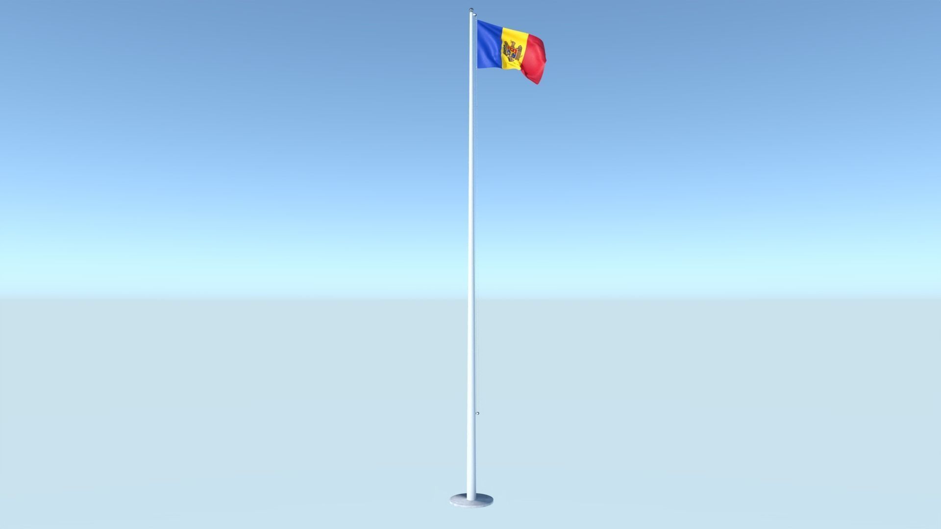 Animated Flag of Moldova Low-poly 3D model_5