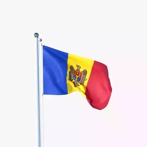 Animated Flag of Moldova Low-poly 3D model