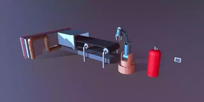 Low Poly Stylized Factory Low-poly 3D model