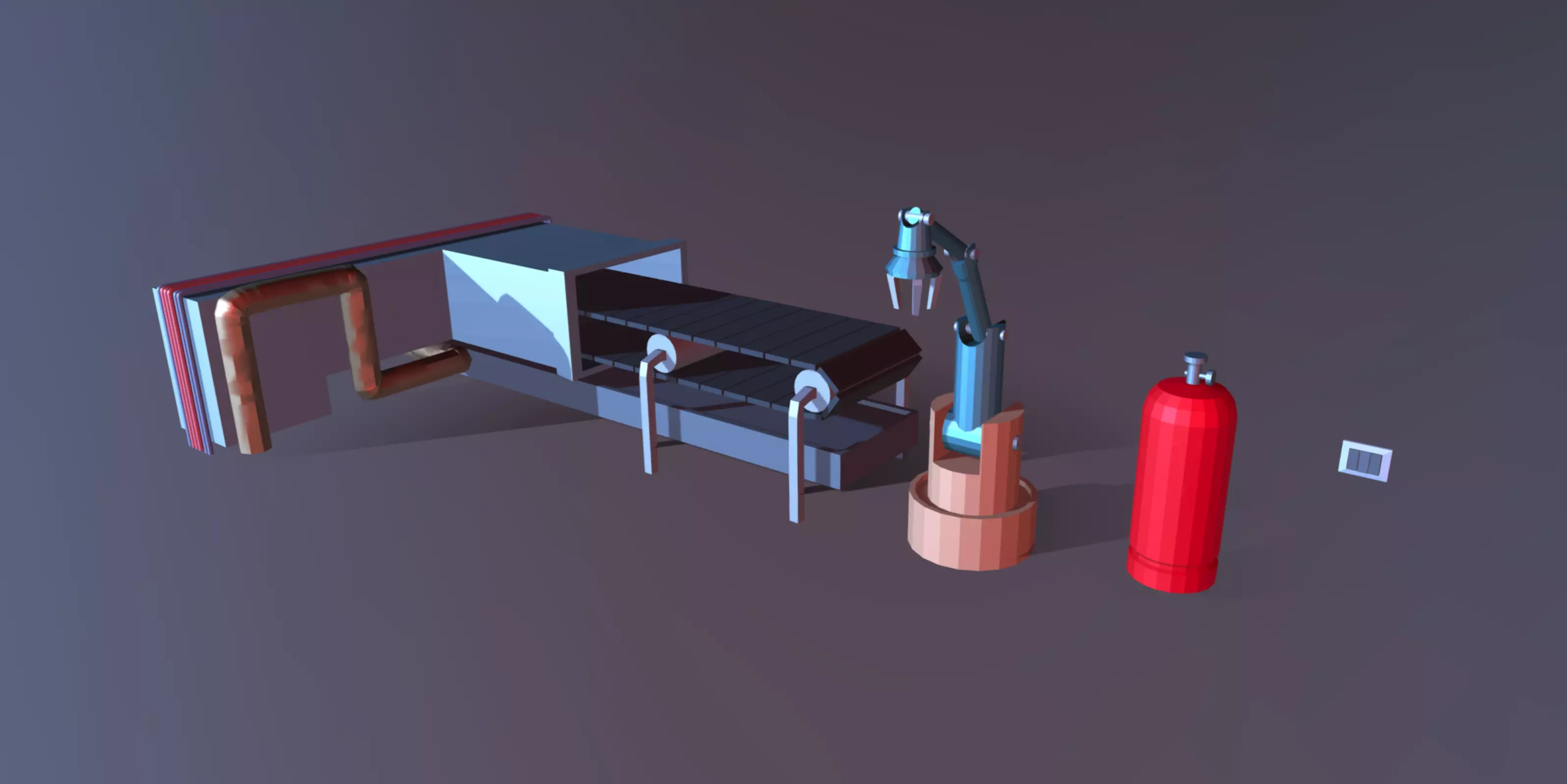 Low Poly Stylized Factory Low-poly 3D model_0