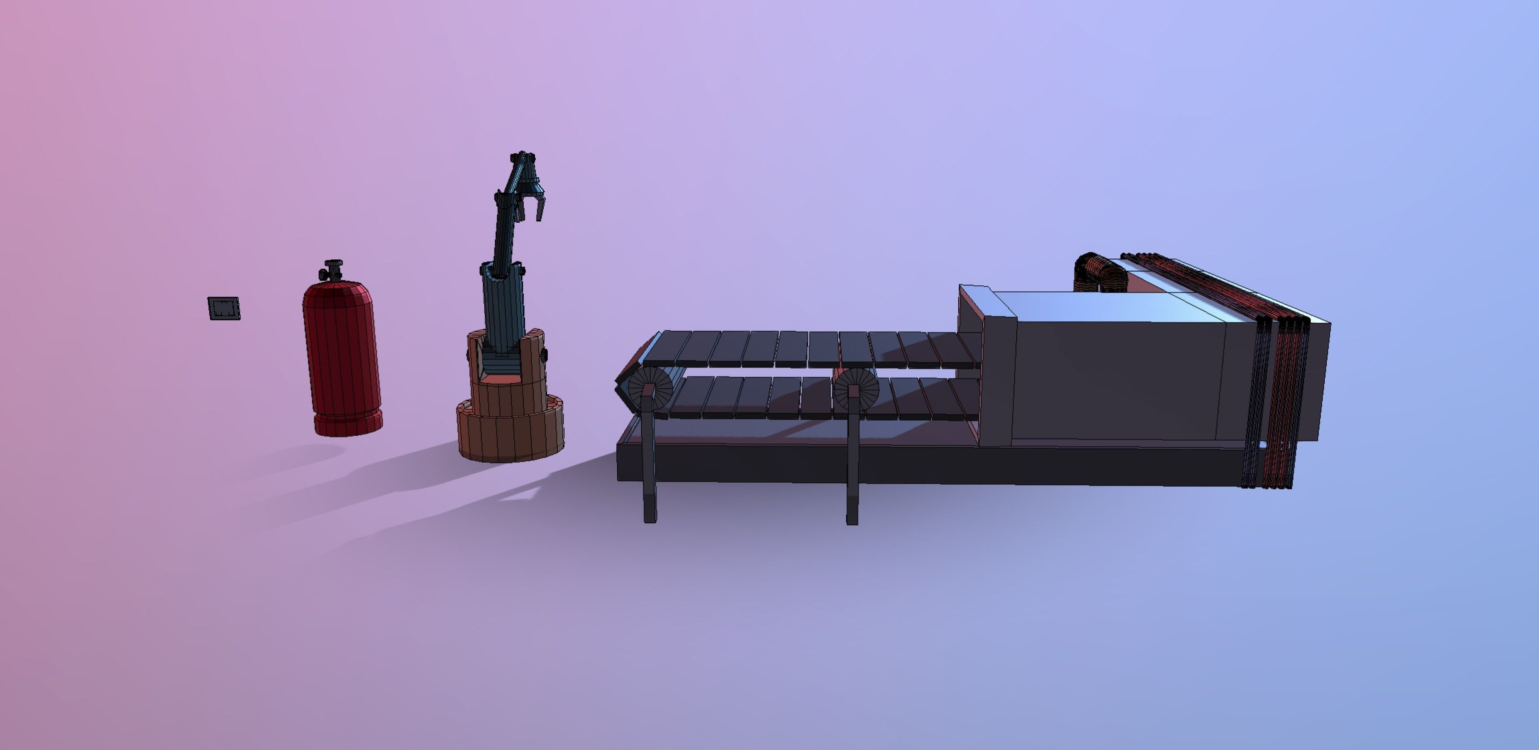 Low Poly Stylized Factory Low-poly 3D model_1