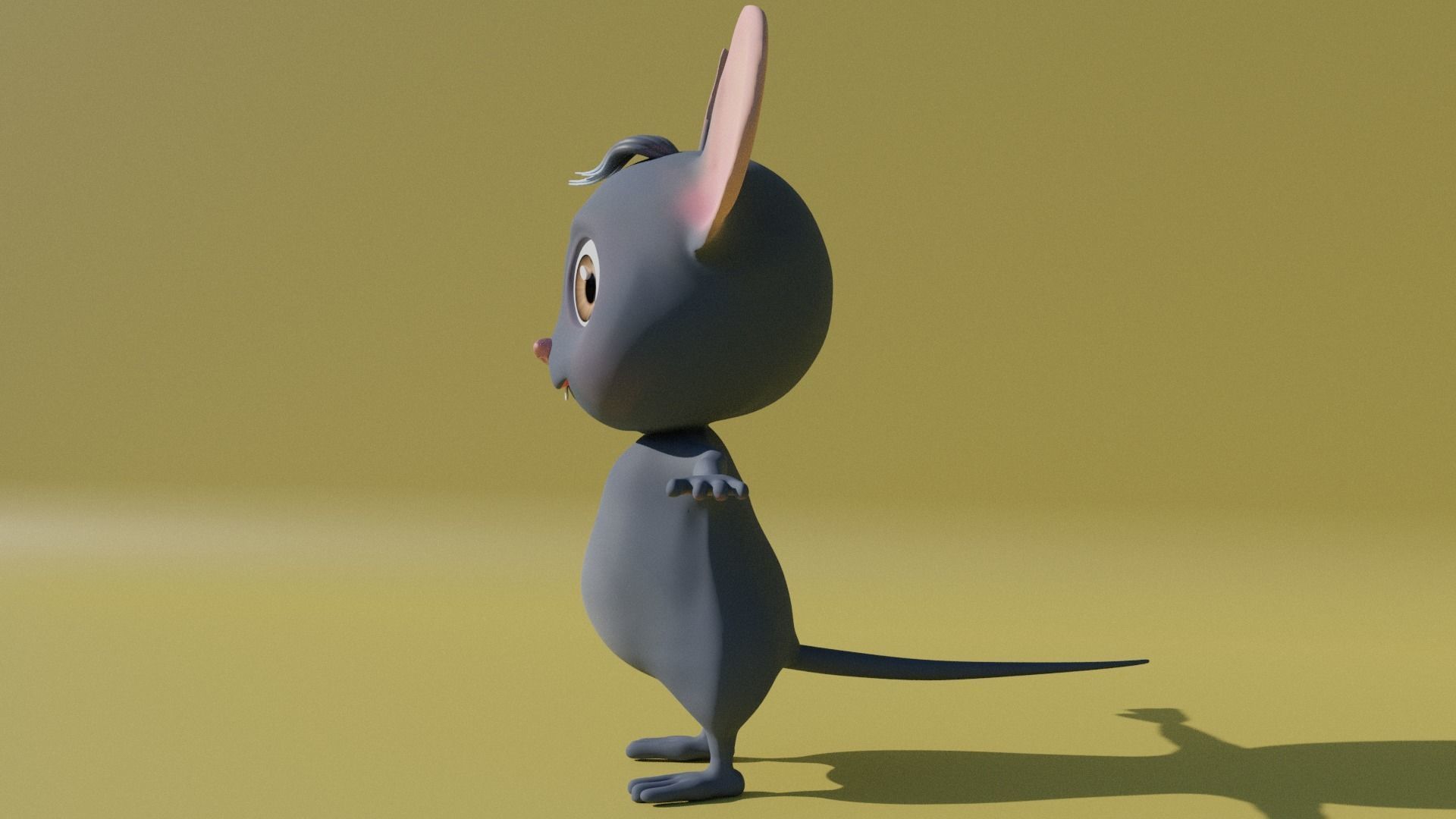 Cartoon Mouse Low-poly 3D model_3
