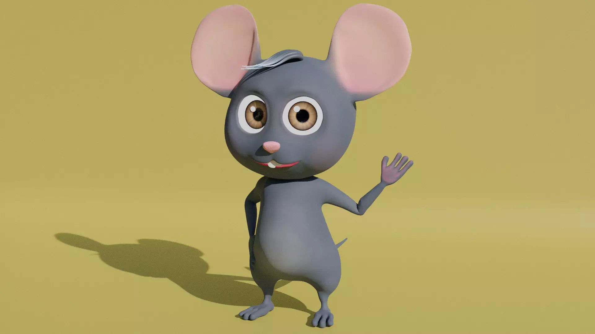 Cartoon Mouse Low-poly 3D model_0