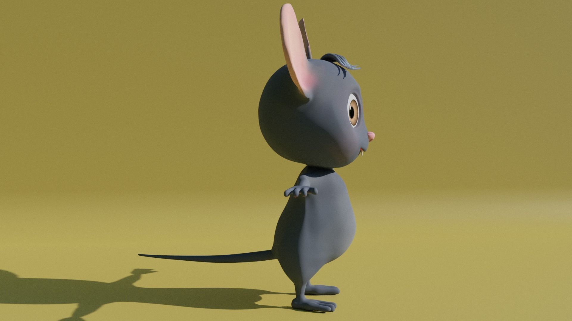 Cartoon Mouse Low-poly 3D model_2