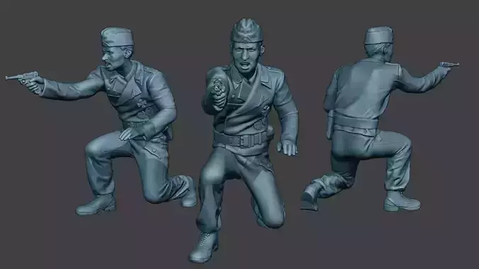 German Tank Crew unit ww2 Shooting GTC1 3D print model