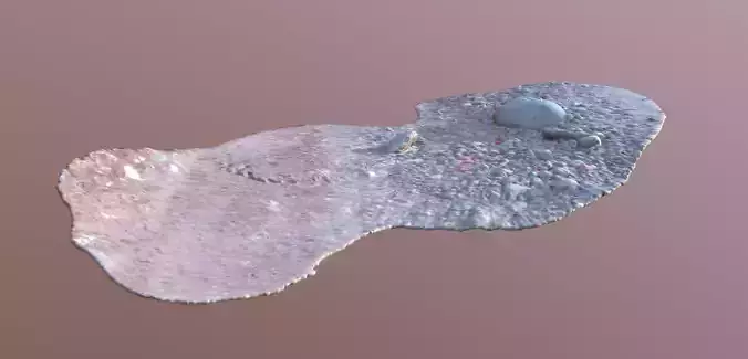 Photoscan Ground with Pebbles Rocks and tire imprints  3D model