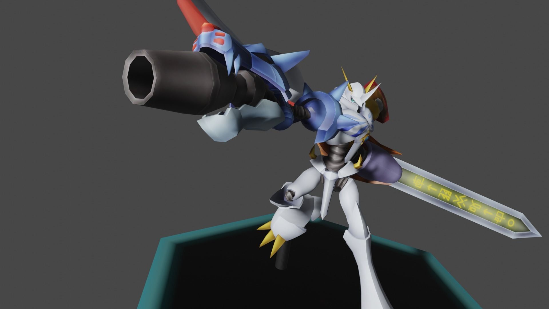 Omegamon gundam robot 3D print model_1
