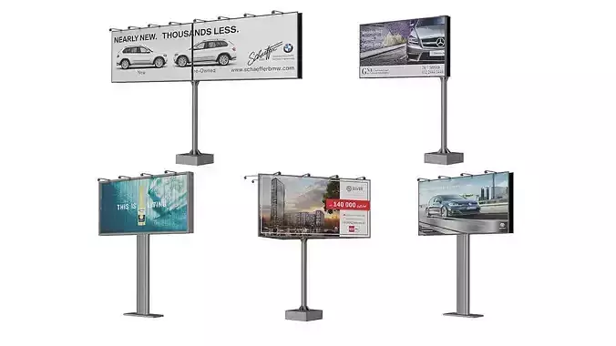 Billboards BLENDER 3D Model Cycles 3D model