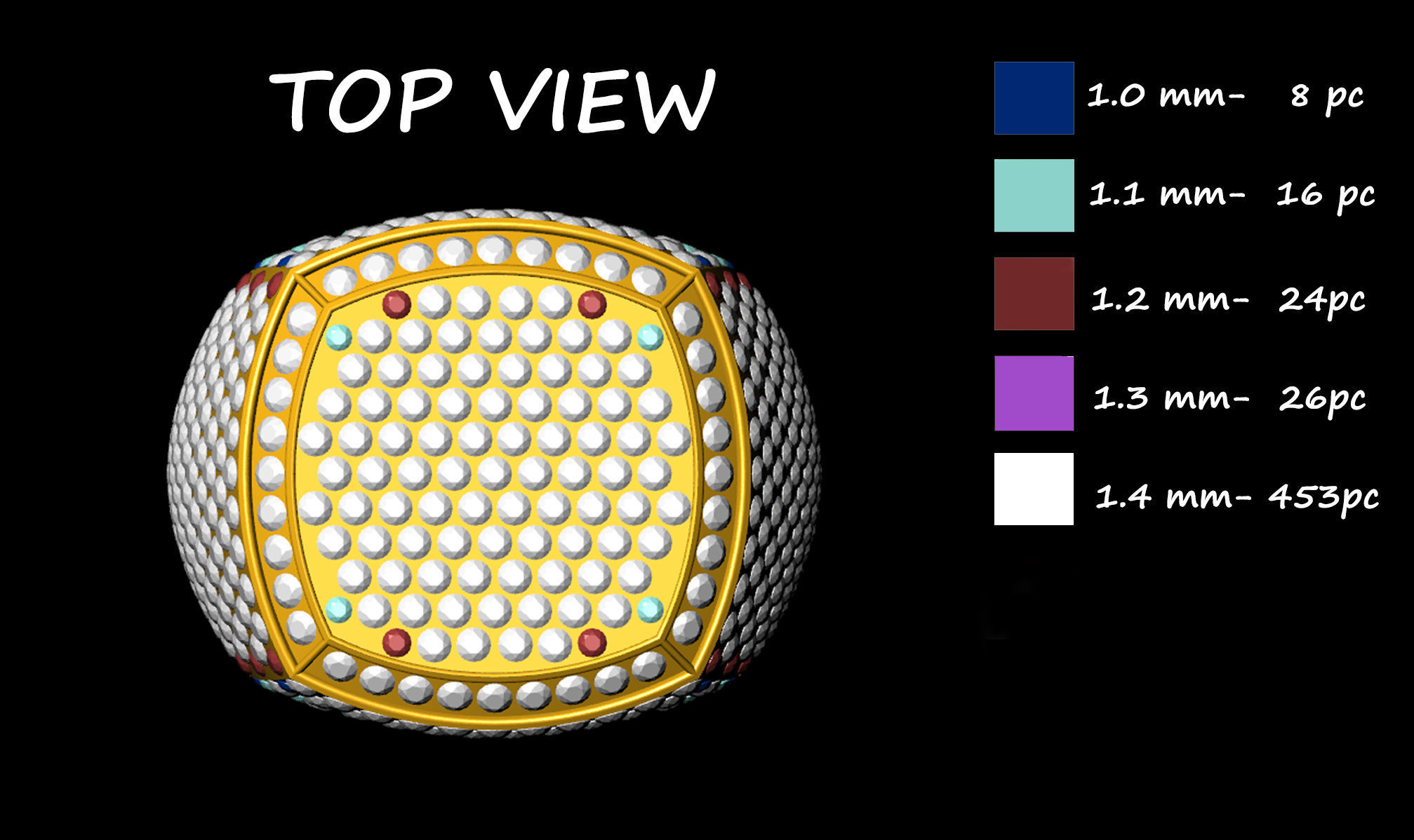Cushion Shape Champions Diamond Ring  3D print model_12