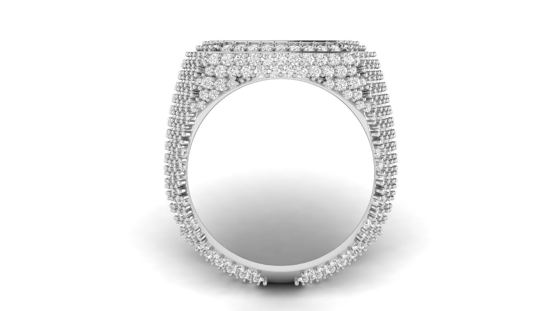 Cushion Shape Champions Diamond Ring  3D print model_1