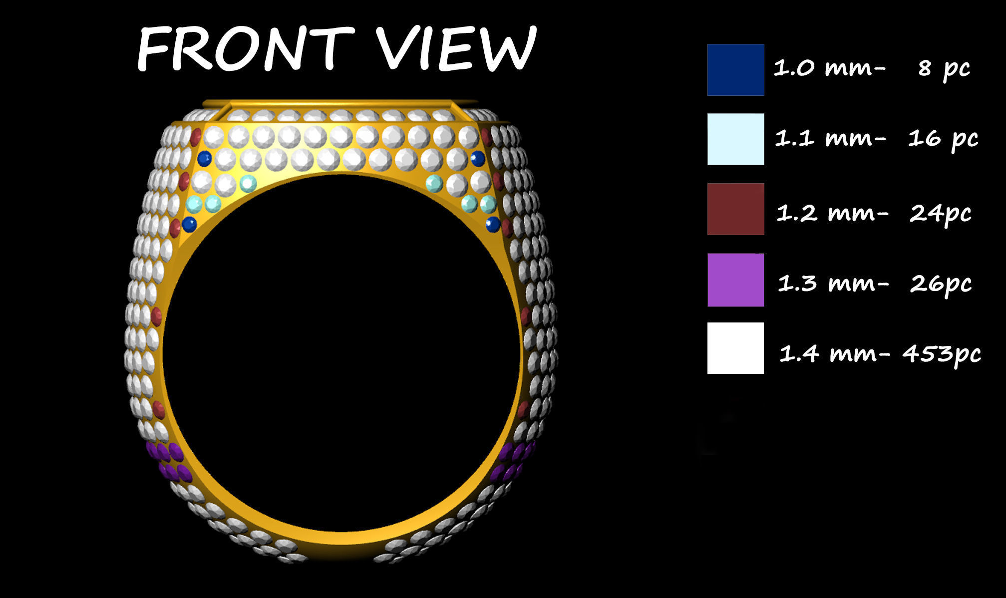 Cushion Shape Champions Diamond Ring  3D print model_11