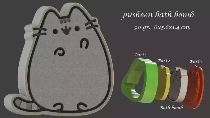 Bath bomb pusheen mold