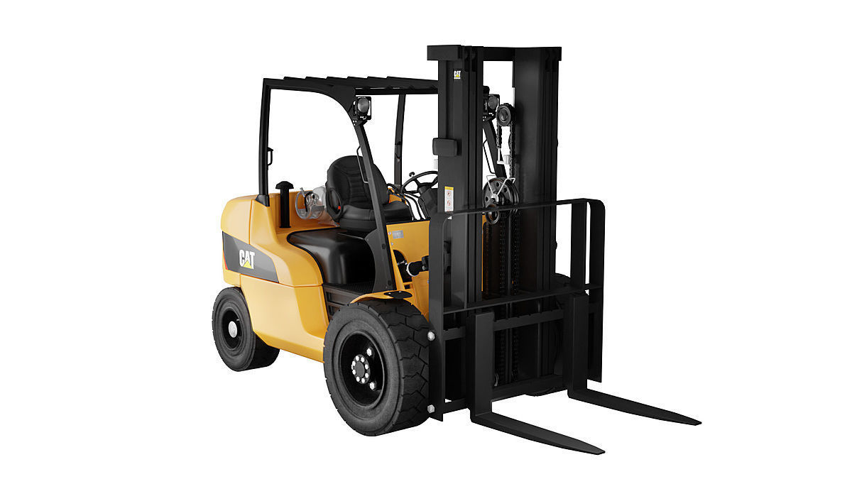 Cat Forklift Manual Loader and Carts Kit BLENDER 3D Model Cycles 3D model_4