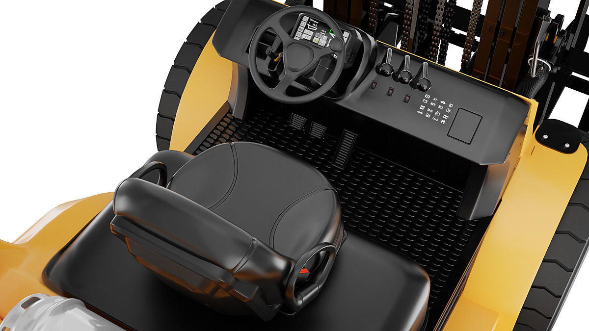 Cat Forklift Manual Loader and Carts Kit BLENDER 3D Model Cycles 3D model_3