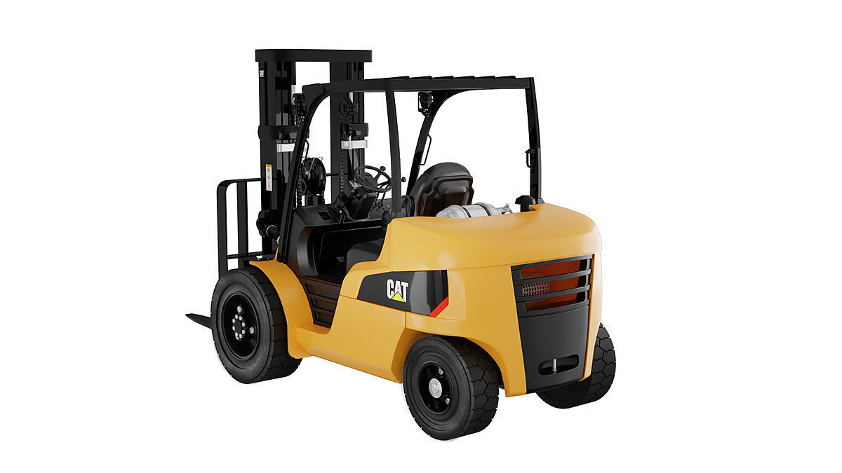 Cat Forklift Manual Loader and Carts Kit BLENDER 3D Model Cycles 3D model_5