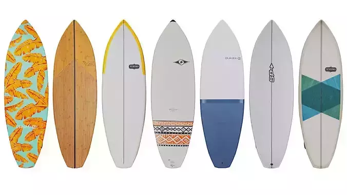 Surfboards BLENDER 3D Model Cycles
