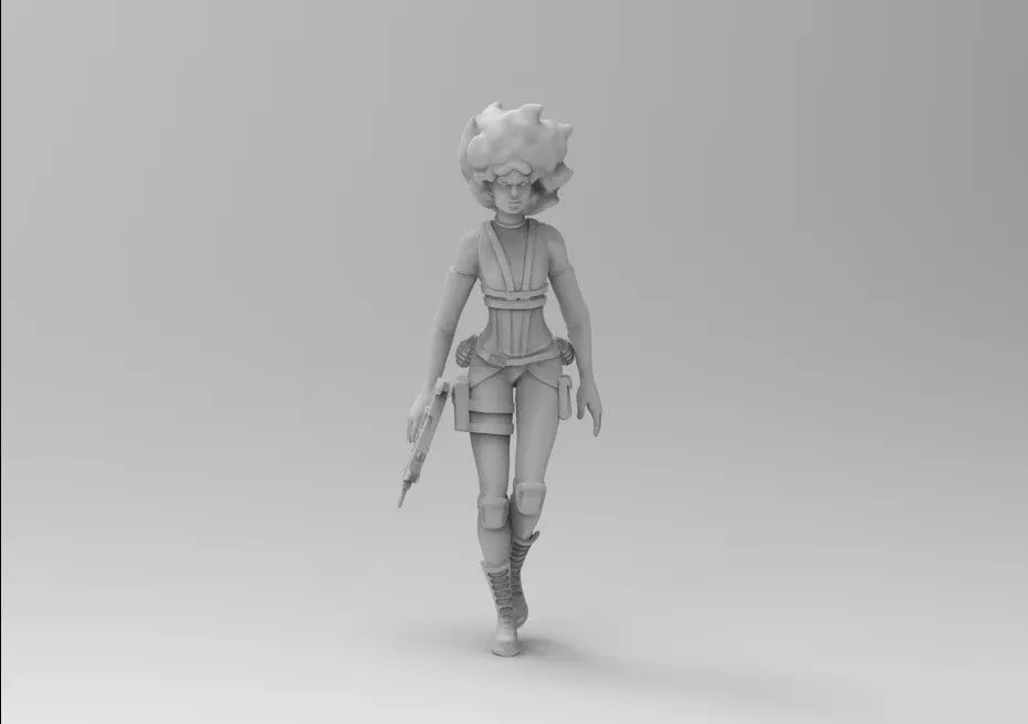 Afro hair agent 3D print model_0
