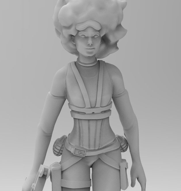 Afro hair agent 3D print model_1
