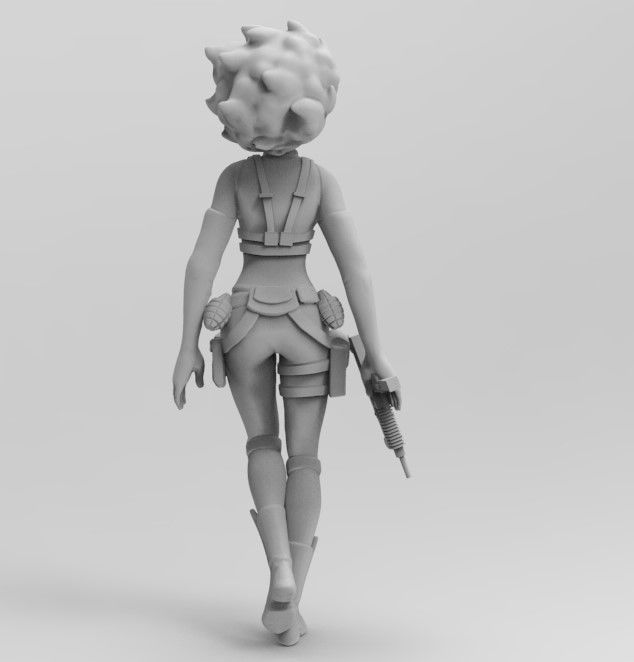 Afro hair agent 3D print model_3