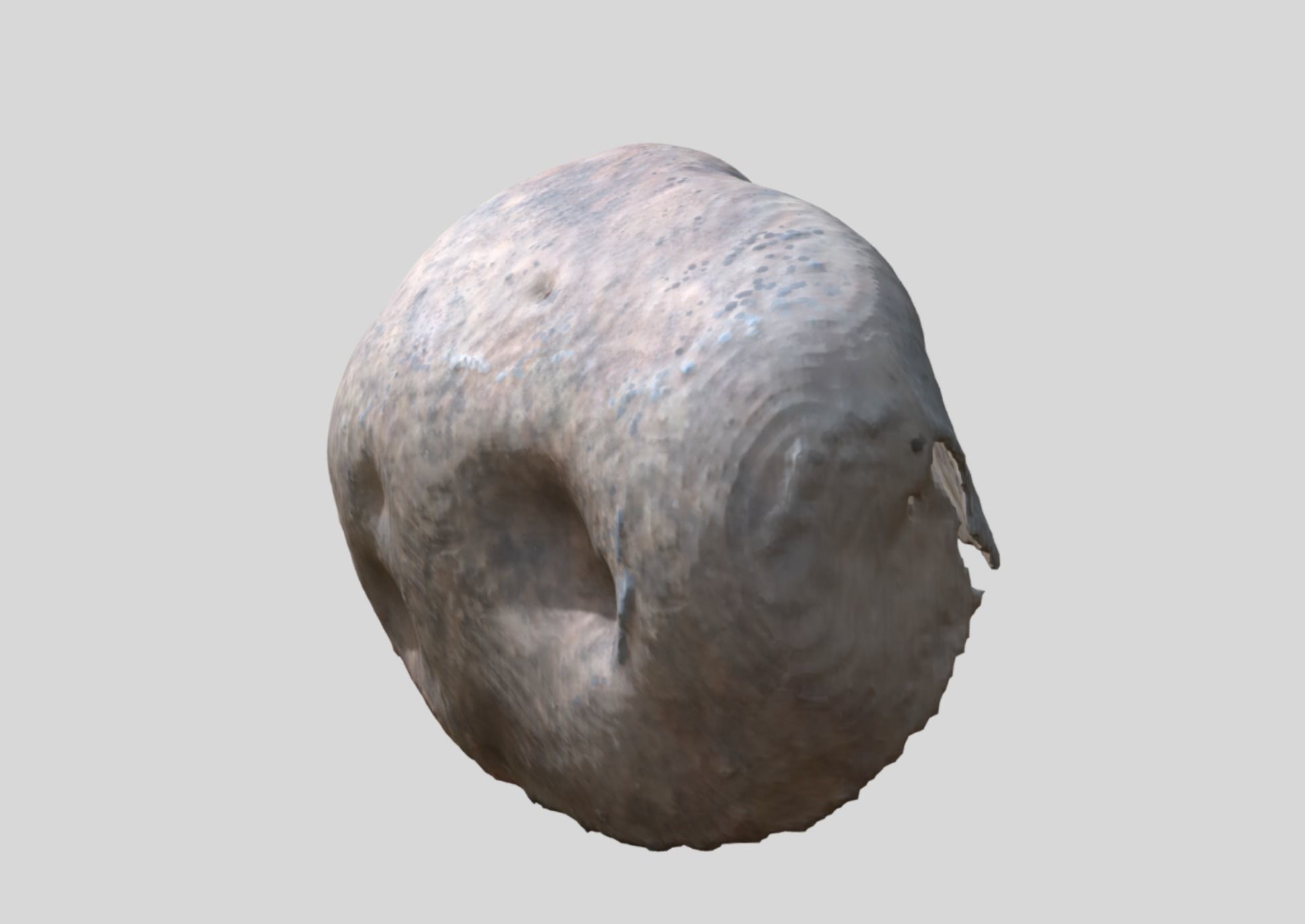 A simple round 3D scanned rock 3D model_1