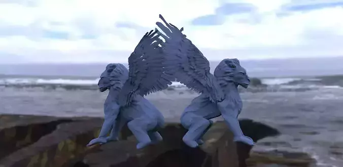 Lion cherubs 3D model