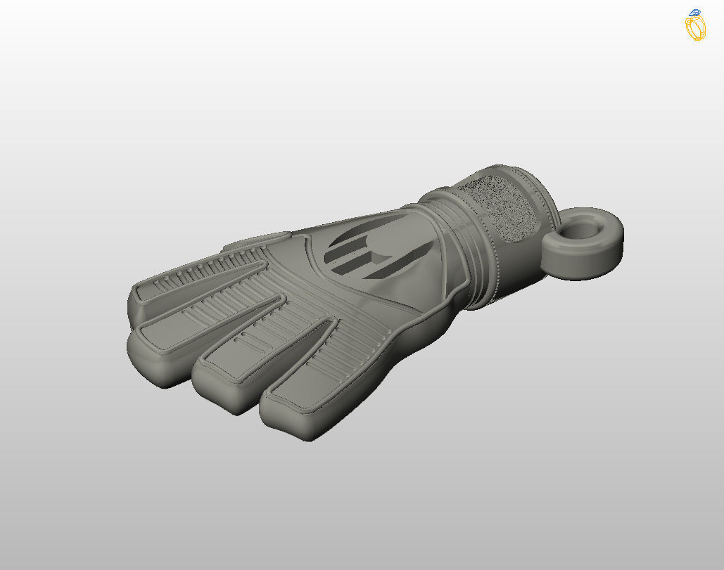 Goalkeeper Glove pendant 3D print model_35