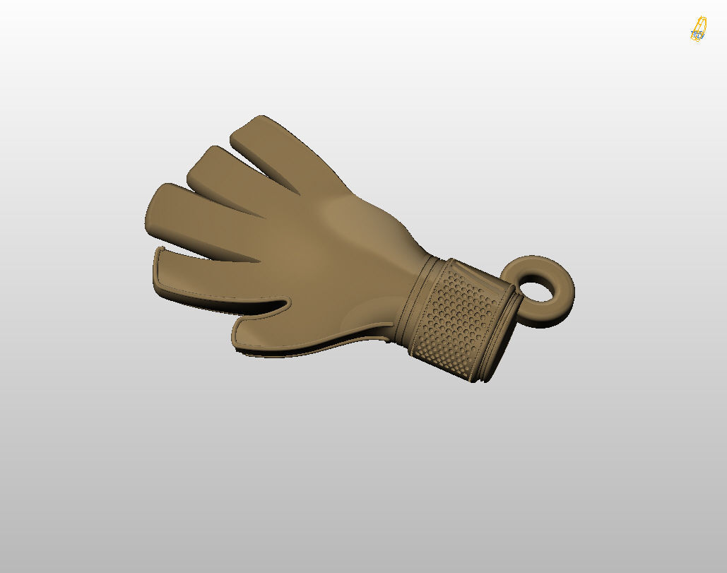 Goalkeeper Glove pendant 3D print model_10