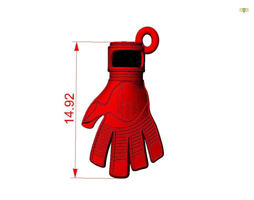 Goalkeeper Glove pendant 3D print model_38
