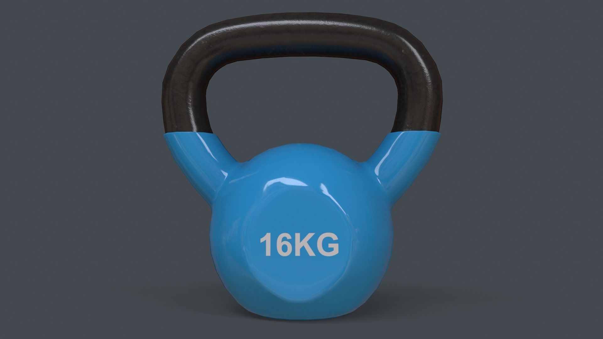 PBR 4-16KG Kettlebell V1 - Blue Light Low-poly 3D model_27